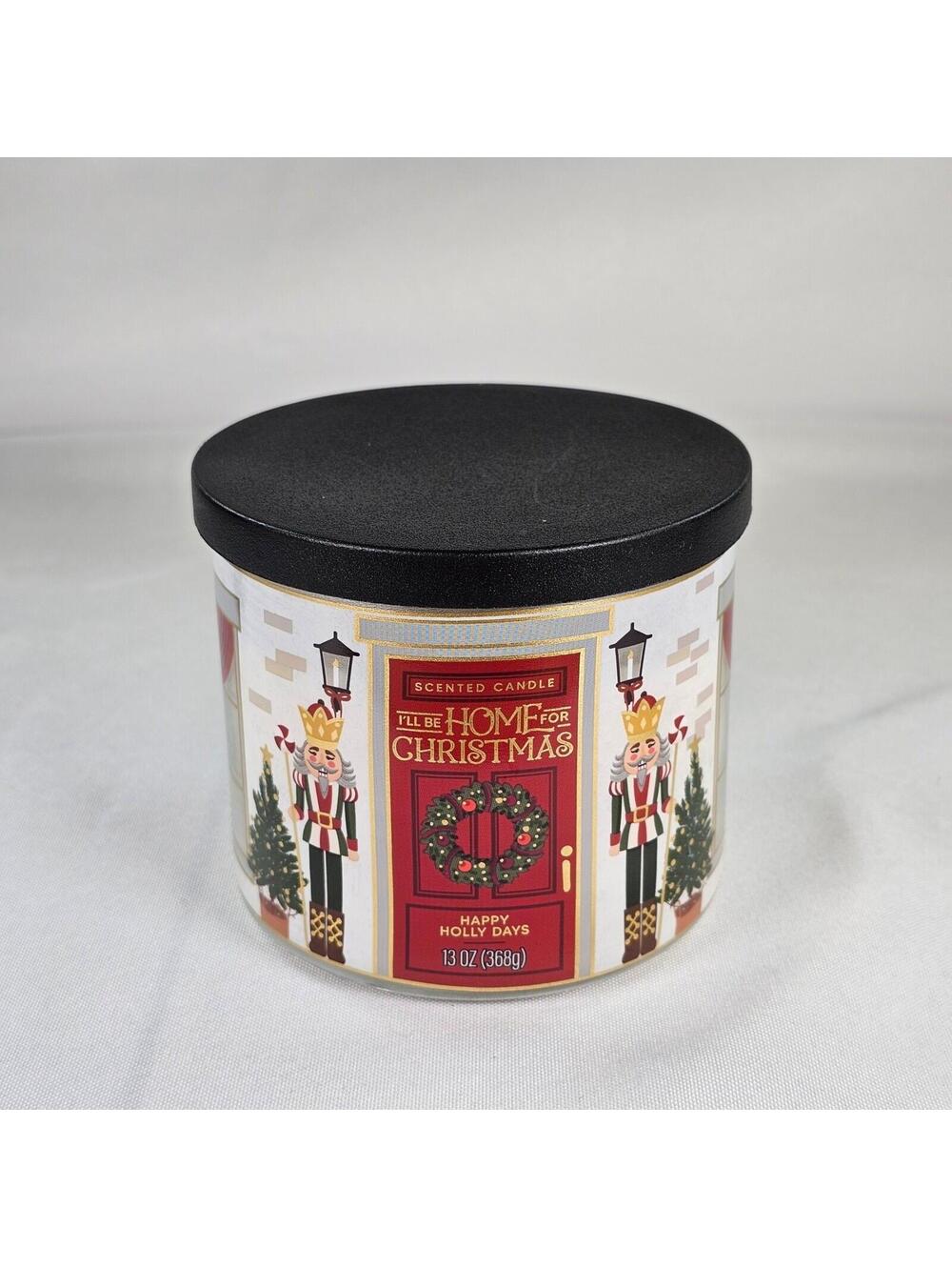 Walmart Happy Holly Days I'll Be Home For Christmas 3-Wick Scented Candle 13 oz